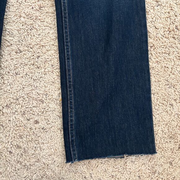 L'AGENCE Paris Milana Jeans Womens Size 25 Blue Dark Wash Raw Hem NEW NWT - Picture 3 of 7